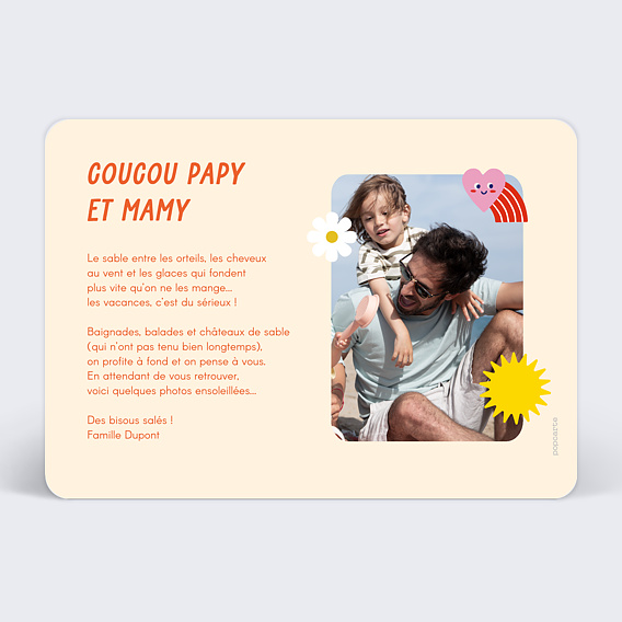 Carte postale Stickers Verso