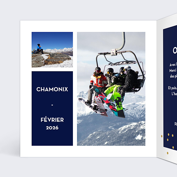 Carte Postale Hiver Multiphoto Bleu