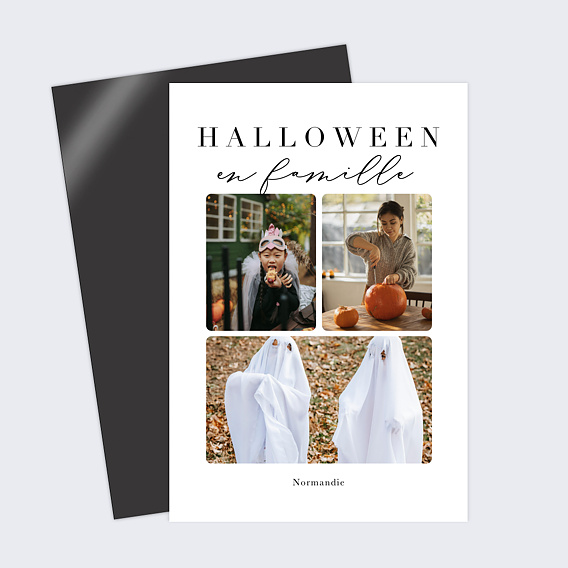 Carte Postale Halloween en famille