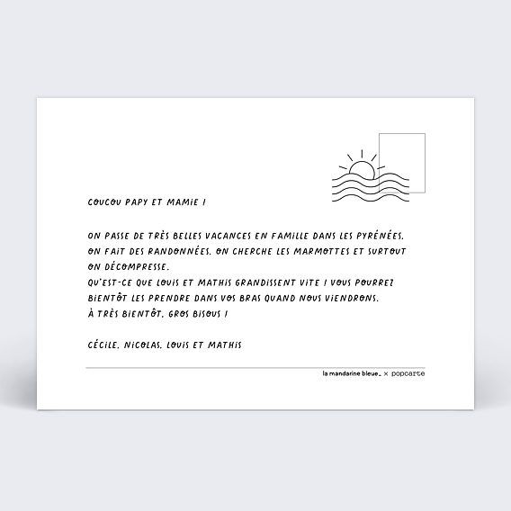 Carte Postale La Mandarine Bleue x Popcarte - Vélo