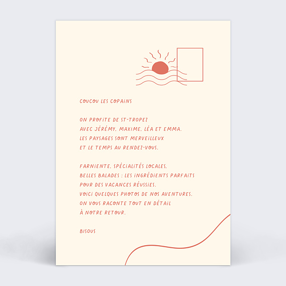 Carte postale Plongeon Verso