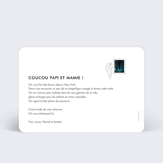 Carte postale Géolocalisation Verso