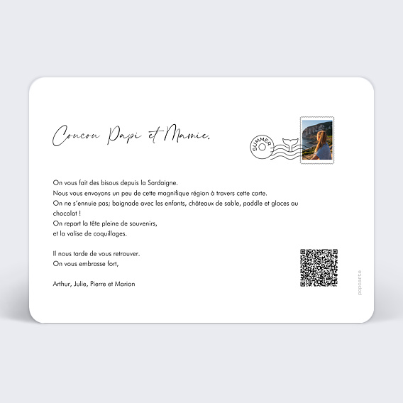 Carte postale Petits Baigneurs Verso