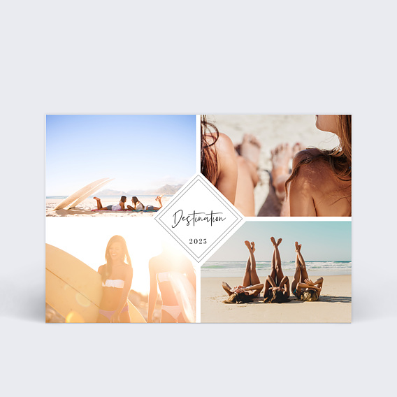 Carte postale Personnalisée avec votre destination et vos photos