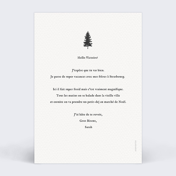 Carte postale Tampon Sapin Verso