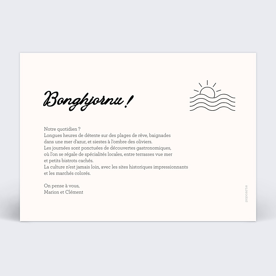 Carte postale Escapade d’Été Verso