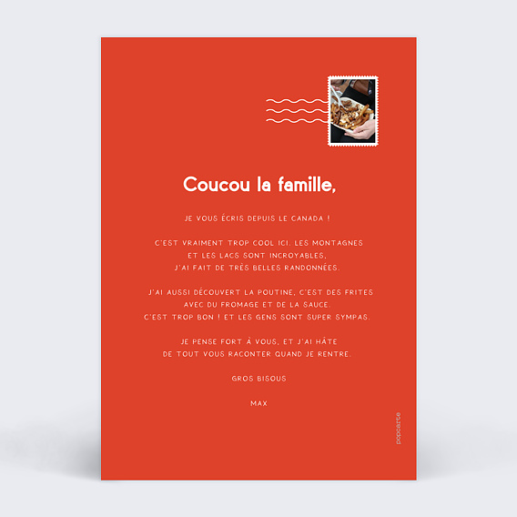 Carte postale Canada Illustrée Verso