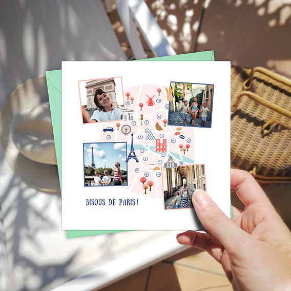 Carte postale Bisous de Paris Après 4