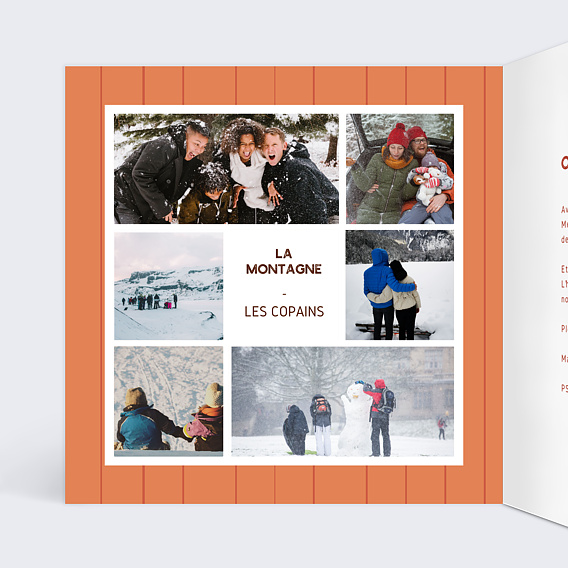 Carte postale Hiver Plaisir Intérieur Gauche