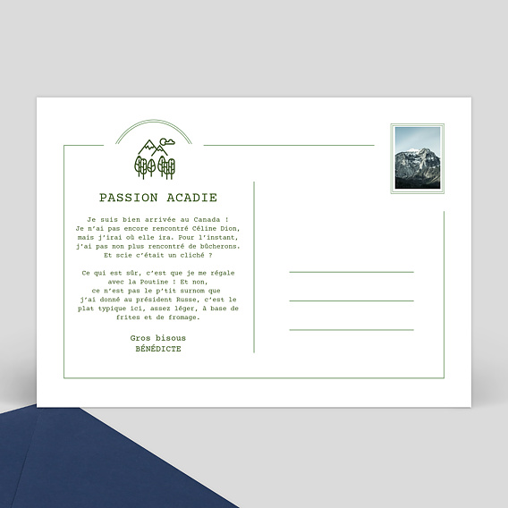 Carte postale Montagne Vintage Verso