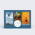 Carte postale Fond bleu 3 photos