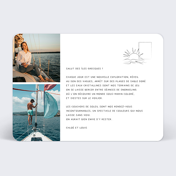 Carte Postale Voyage en Bateau