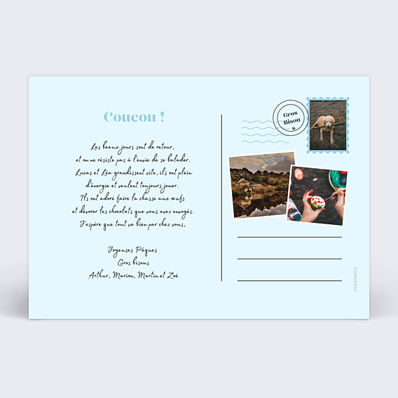 Carte postale Escapade Printemps Verso