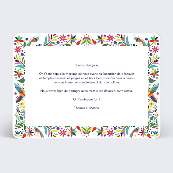 Carte Postale Motif Mexicain