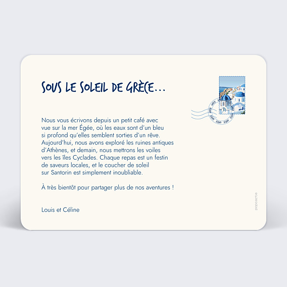 Carte Postale Drapeau Grèce