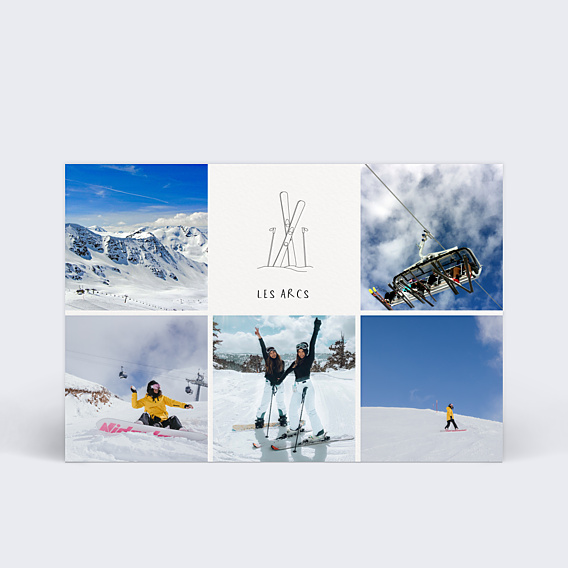 Carte Postale Paire de Skis