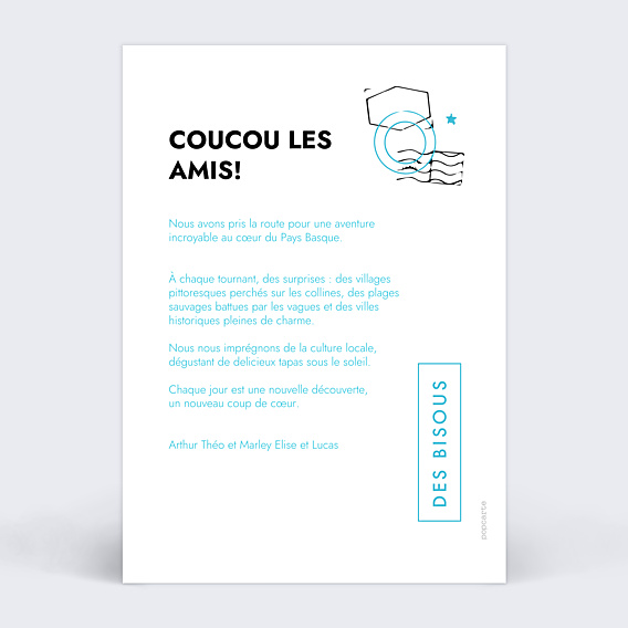 Carte Postale Tryptique Vertical