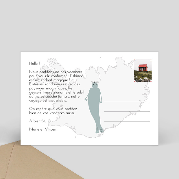 Carte postale Islande Verso