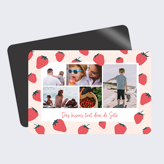 Carte Postale Motif Fraise