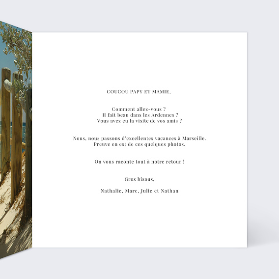 Carte postale Bel été Intérieur Droit