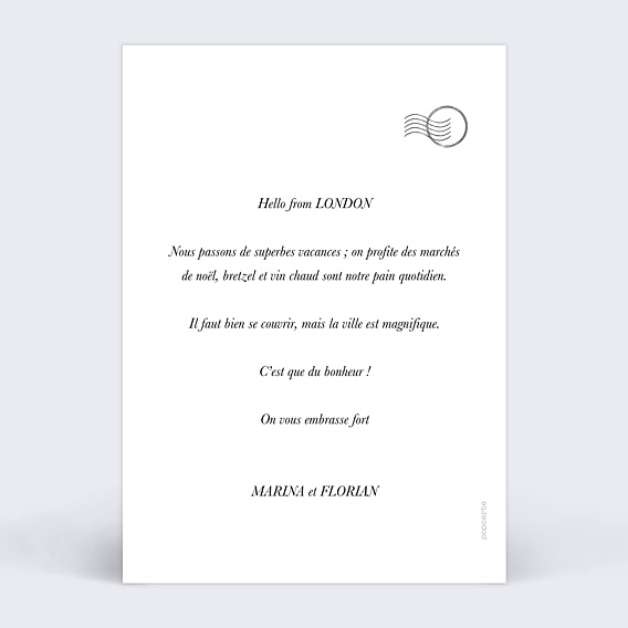 Carte postale Rêve d'Hiver Verso