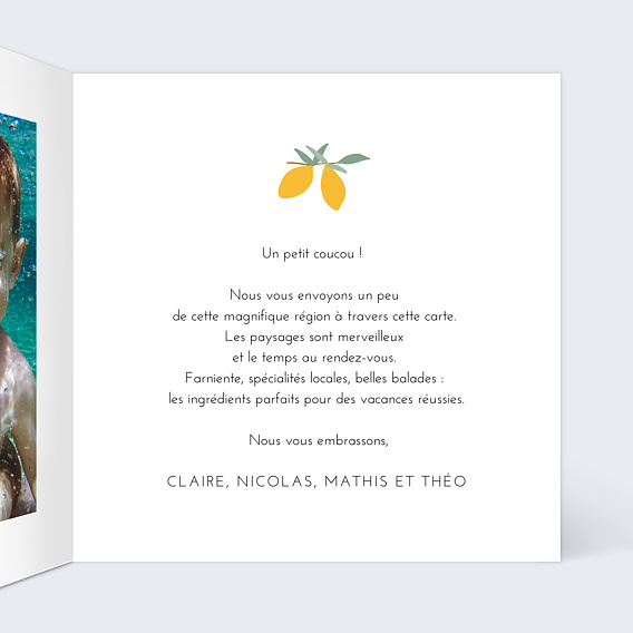 Carte postale Citrons Intérieur Droit