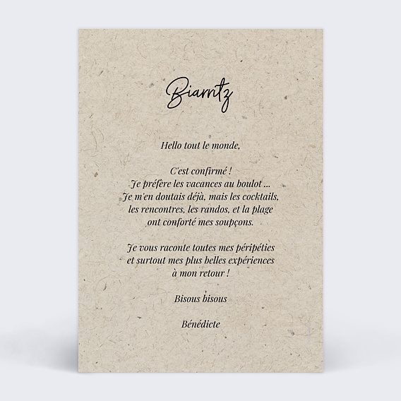 Carte postale Carte Chinée IV Verso