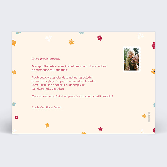 Carte postale Jardin au Printemps Verso