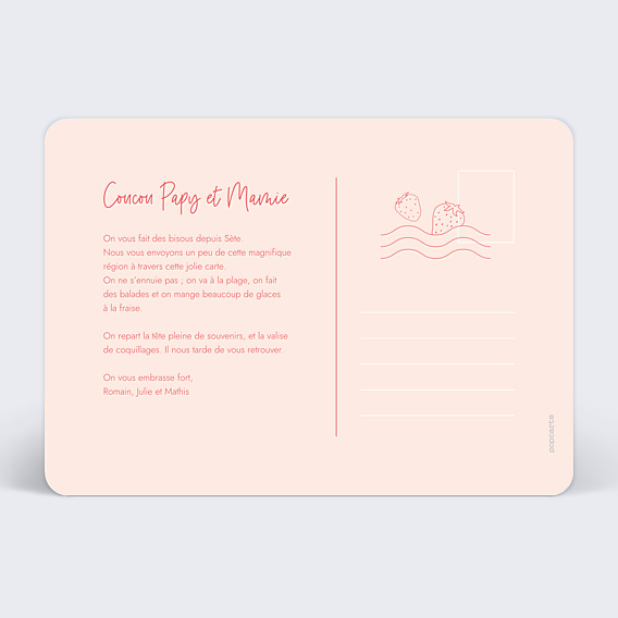 Carte Postale Motif Fraise