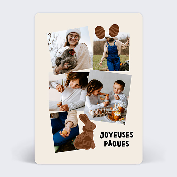 Carte postale Lapin en Chocolat