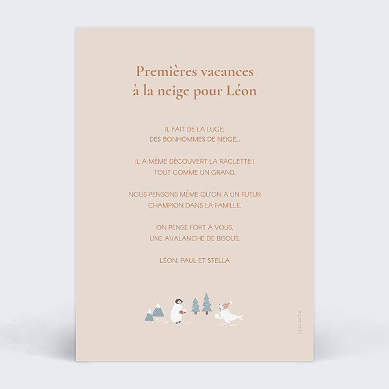 Carte postale Motif Hivernal Verso