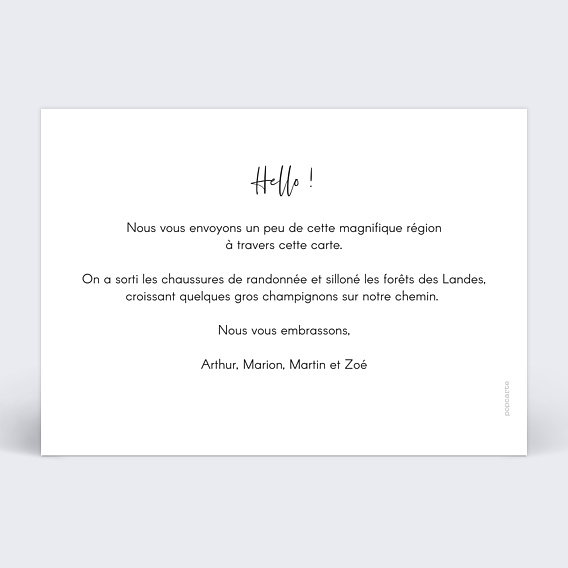 Carte postale Charme Classique Automne Verso