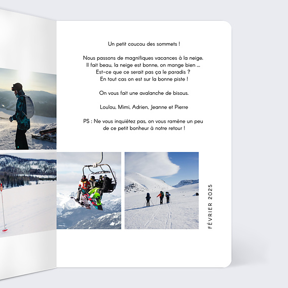 Carte postale Photo Carte Postale Hiver Intérieur Droit