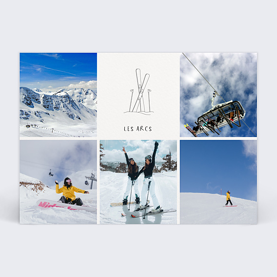 Carte postale Paire de Skis
