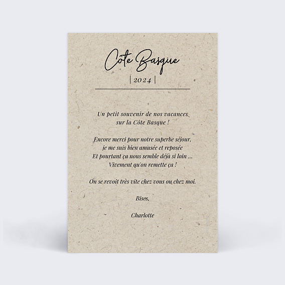 Carte postale Esprit Chiné IV Verso