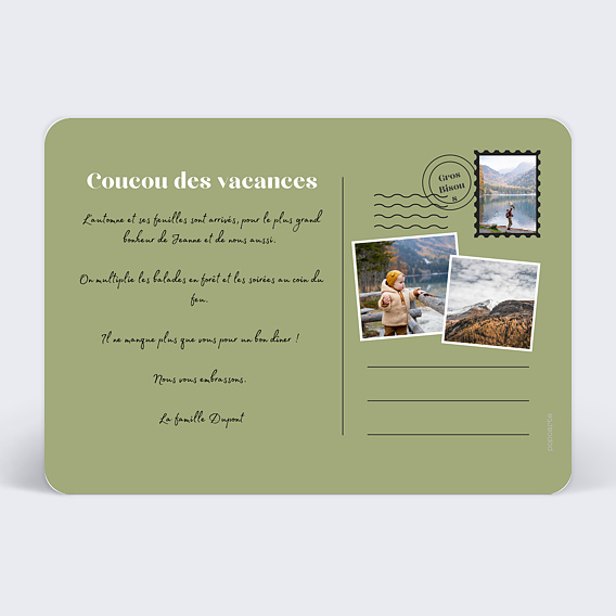 Carte postale Escapade Automne Verso