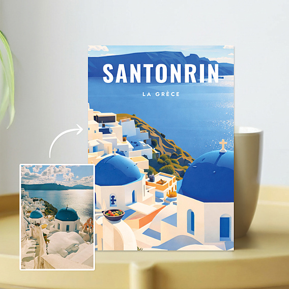Carte Postale Votre photo en illustration néovintage