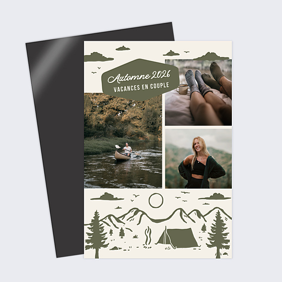 Carte Postale Camping Automnal Vert