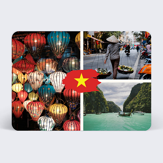 Carte Postale Drapeau Vietnam