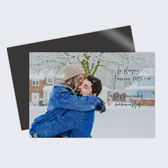 Carte postale Hiver Typographie Dos Photo