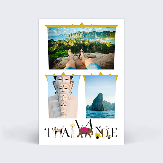 Carte Postale Typographie Thaïlande