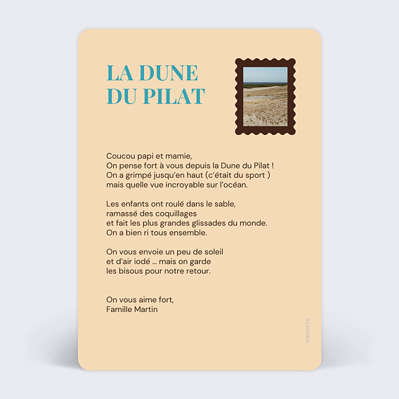 Carte postale Bandeau Vacances Verso