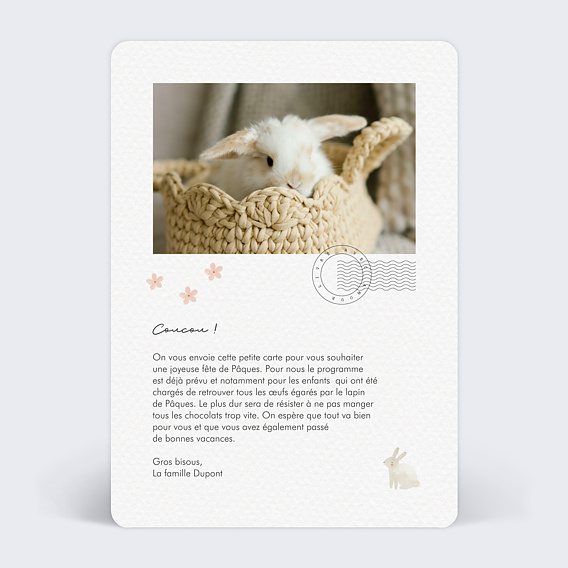Carte postale Vacances de Pâques Verso