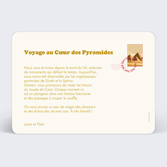 Carte Postale Drapeau Égypte