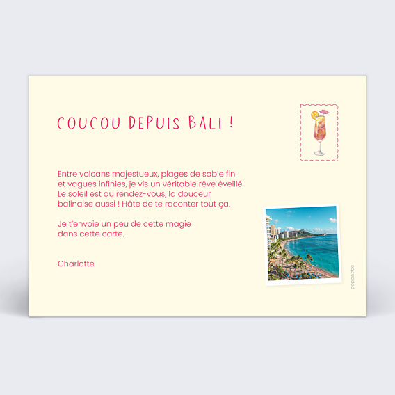 Carte Postale Collage été retro