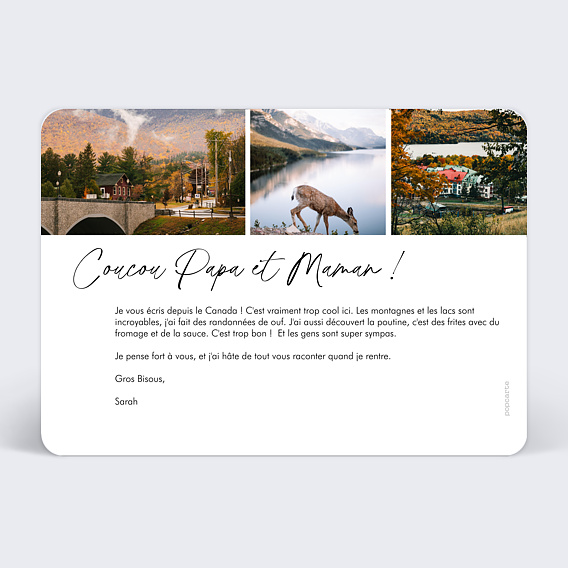 Carte postale Escale Automne Verso