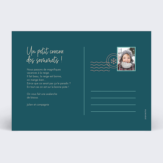 Carte Postale Illustration Hiver Ski