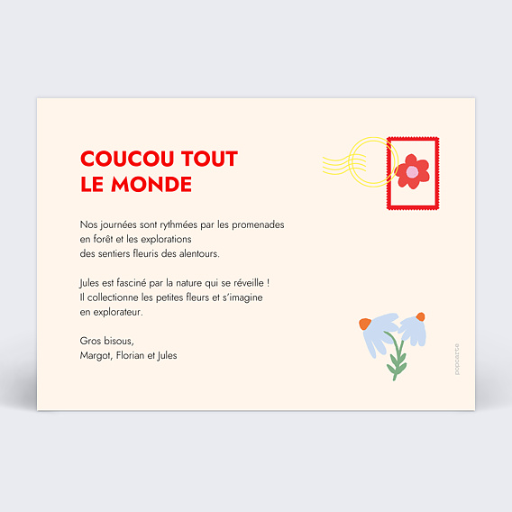 Carte postale Pêle-mêle printanier Verso