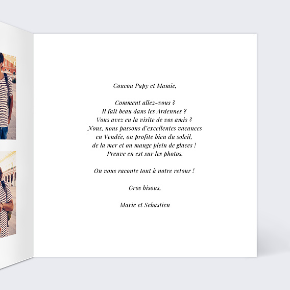 Carte postale Glace à la Vanille Intérieur Droit