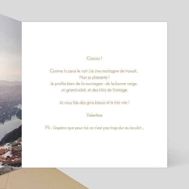 Carte Postale Paysage d'Hiver Intérieur Droit